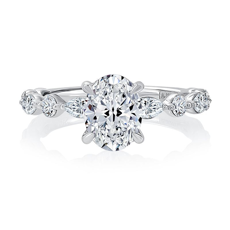 A.Jaffe Engagement Rings Floating Alternating Round and Marquise Diamond Engagement Ring MECOV2929T/312