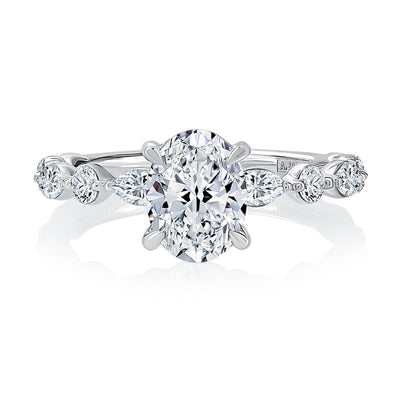 A.Jaffe Engagement Rings Floating Alternating Round and Marquise Diamond Engagement Ring MECOV2929T/312