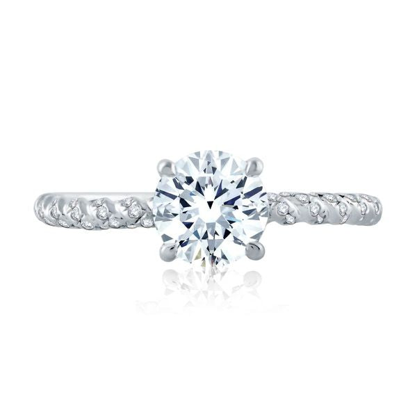 A.Jaffe Engagement Rings Tightly Twisted Diamond Shank Round Solitaire Engagement Ring MES869/132