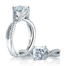 A.Jaffe Engagement Rings Criss Crossover Cushion Cut Engagement Ring MES575/177