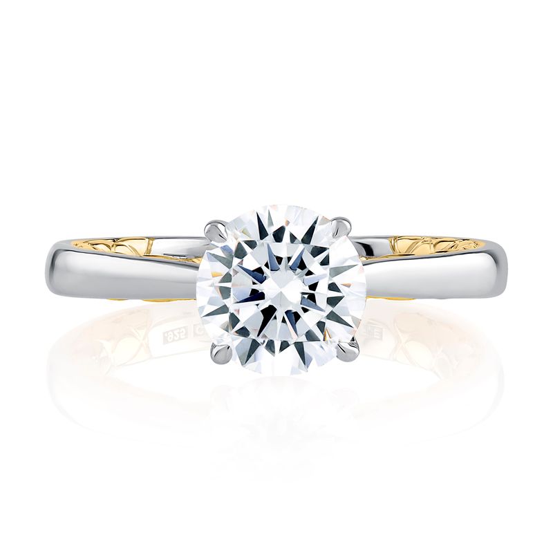 A.Jaffe Engagement Rings Sophisticated Two Tone Round Cut Diamond Engagement Ring MECRD2336Q/100