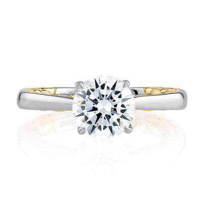 A.Jaffe Engagement Rings Sophisticated Two Tone Round Cut Diamond Engagement Ring MECRD2336Q/100