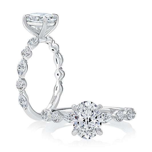 A.Jaffe Engagement Rings Floating Alternating Round and Marquise Diamond Engagement Ring MECOV2929T/312