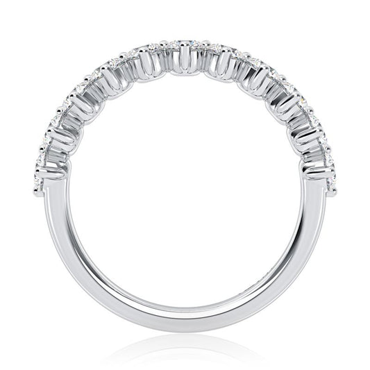 A.Jaffe Stackable Rings Classic Three Prongs Round Diamond Anniversary Band WRC1472H/90