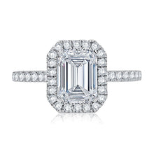 A.Jaffe Engagement Rings Emerald Cut Diamond Halo Engagement Ring with Quilted Interior ME2051Q/201B