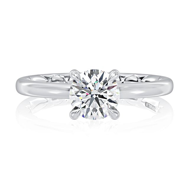 A.Jaffe Engagement Rings Classic Four Prongs Solitaire Round Center Diamond Engagement Ring MEC1403BQ/150