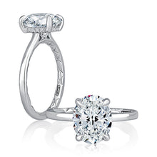 A.Jaffe Engagement Rings Oval Center Diamond Solitaire Engagement Ring with Hidden Halo MECOV3030Q/156