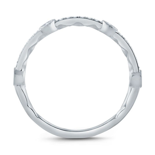 A.Jaffe Stackable Rings Bezel Set Diamond Accent Half Circle Stacking Band WR1079Q/19