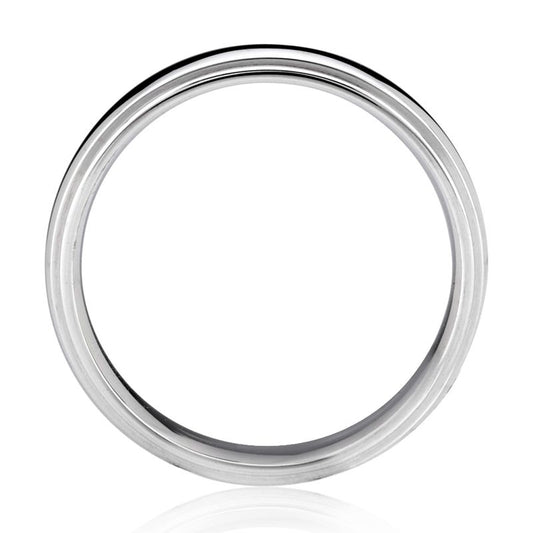 A.Jaffe Wedding Bands Classic Concave Beveled Men's Ring BB0089-6.5/PL