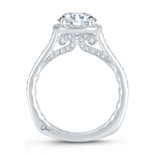 A.Jaffe Engagement Rings Intricate Channel Set with Milgrain Detail Cushion Halo Quilted Engagement Ring MES754Q/139