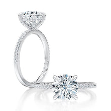A.Jaffe Engagement Rings Hidden Halo Round Engagement Ring with Pave Band MECRD2569/171