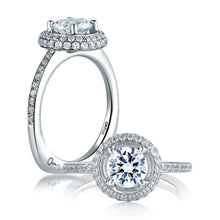 A.Jaffe Engagement Rings Classic Double Halo on Disc Shank Engagement Ring MES325/136