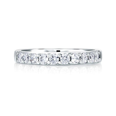 A.Jaffe Wedding Bands Classic Eleven Diamond Shared Prong Band with A.JAFFE Signature Shank MRS078/100