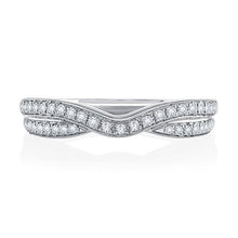 A.Jaffe Stackable Rings Curved Two Row Diamond Wedding Band WR1000/22