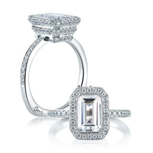 A.Jaffe Engagement Rings Emerald Three Level Halo Engagement Ring MES493/213