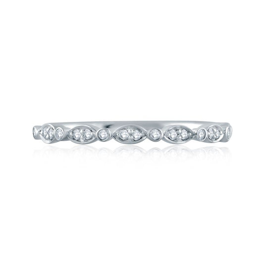 A.Jaffe Stackable Rings Marquise and Round Shape Diamond Stackable Half Circle Band WR1055/10