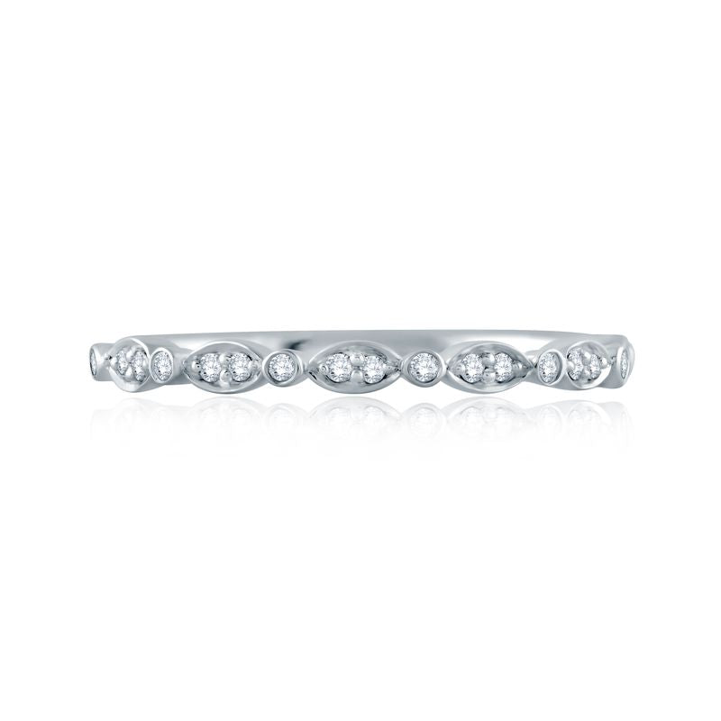 A.Jaffe Stackable Rings Marquise and Round Shape Diamond Stackable Half Circle Band WR1055/10