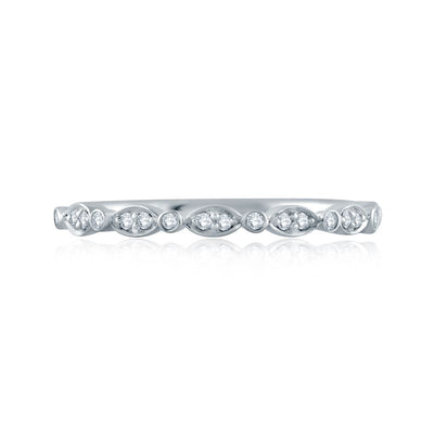 A.Jaffe Stackable Rings Marquise and Round Shape Diamond Stackable Half Circle Band WR1055/10