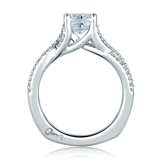 A.Jaffe Engagement Rings Criss Crossover Cushion Cut Engagement Ring MES575/177