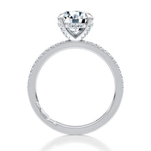 A.Jaffe Engagement Rings Hidden Halo Round Engagement Ring with Pave Band MECRD2569/171