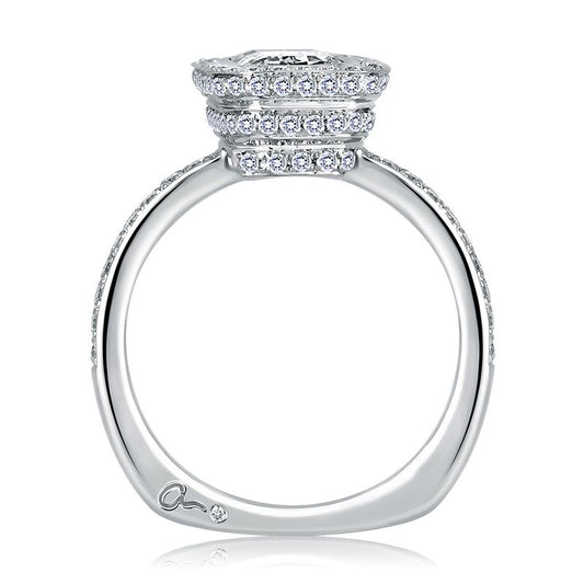 A.Jaffe Engagement Rings Emerald Three Level Halo Engagement Ring MES493/213