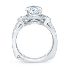 A.Jaffe Engagement Rings Deco Double Shank Bubble Prong Engagement Ring with Oval Center Diamond MES648/239
