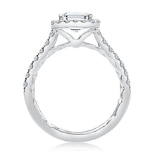 A.Jaffe Engagement Rings Emerald Cut Diamond Halo Engagement Ring with Quilted Interior ME2051Q/201B