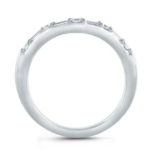 A.Jaffe Stackable Rings Alternating Round and Baguette Diamond Curved Band WR0981/24