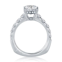 A.Jaffe Engagement Rings Large Melee Round Center Solitaire Signature Shank Engagement Ring MES870/257