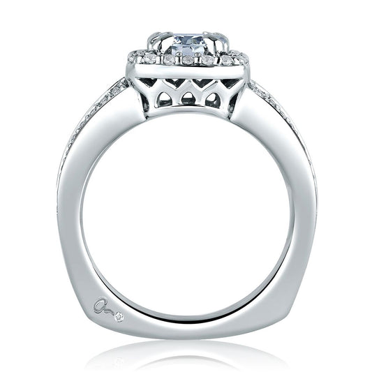 A.Jaffe Engagement Rings Square Halo Split Shank Engagement Ring MES264/145