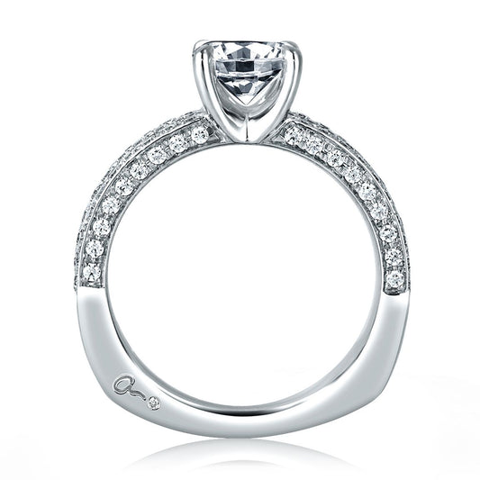 A.Jaffe Engagement Rings Three Row Shared Prong Engagement Ring MES321/169