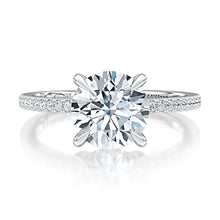A.Jaffe Engagement Rings Hidden Halo Round Engagement Ring with Pave Band MECRD2569/121