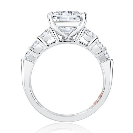 A.Jaffe Engagement Rings Five Stone Diamond Engagement Ring with Baguette and Pear Shaped Stones MECPC2904L/426