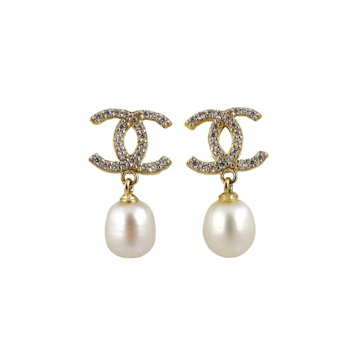 14k ZC White Pearl Gold Earring