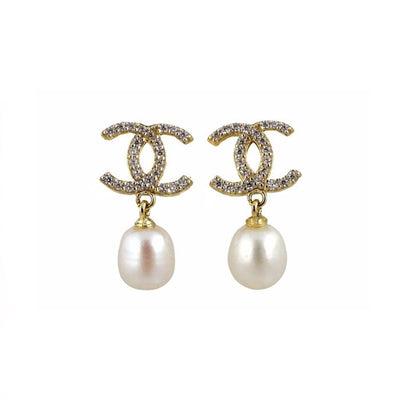 14k ZC White Pearl Gold Earring