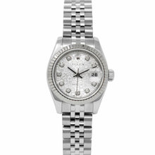 Rolex Lady DateJust Silver Motif Diamond Dial 179174