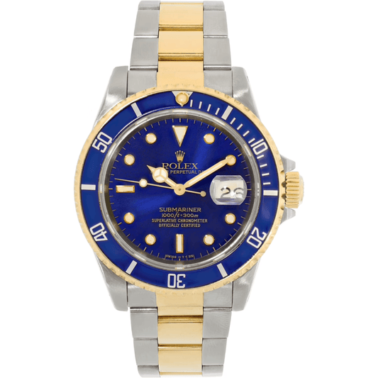 Rolex Submariner Blue Dial 18k Yellow Gold & Steel 16613
