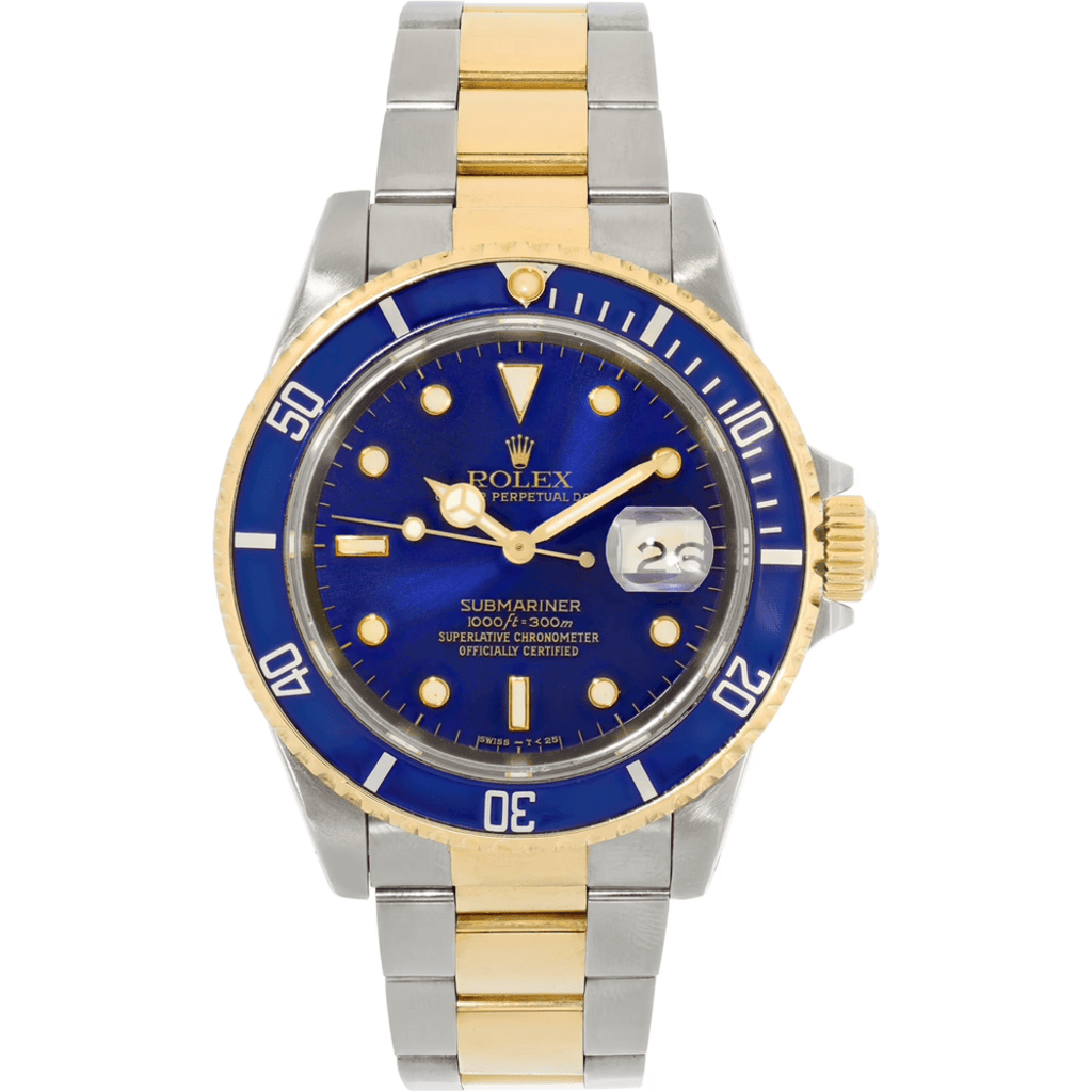 Rolex Submariner Blue Dial 18k Yellow Gold & Steel 16613