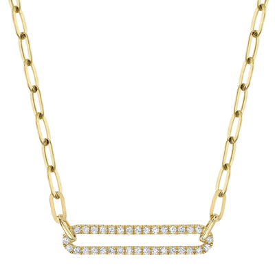 Diamond Paper Clip Link Necklace 4690107