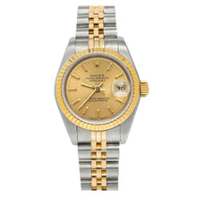 Rolex Datejust 26MM Champagne Dial Yellow Gold Fluted Bezel Two Tone Watch 6917