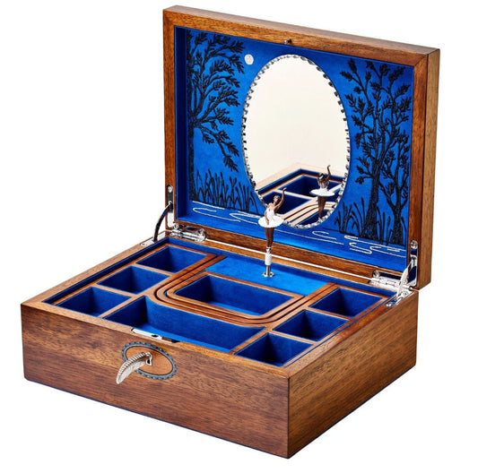 Ballet Musical Jewelry Box – Swan Lake Walnut Wood 190106