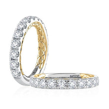 A.Jaffe Wedding Bands Two Tone Diamond Wedding Band with Signature A.JAFFE Quilts Interior MRCRD2348Q/160