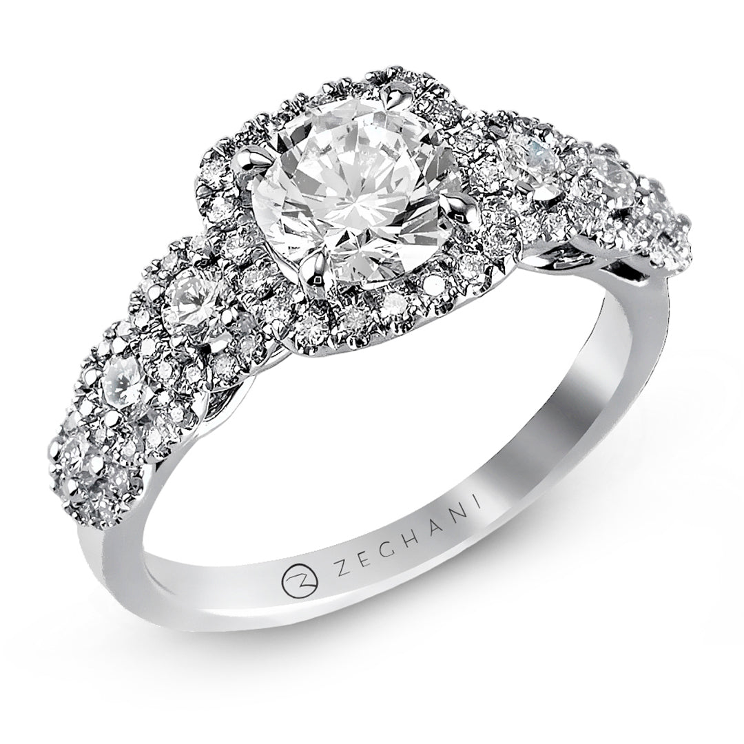 Engagement Ring in 14k Gold with Diamonds ZR494