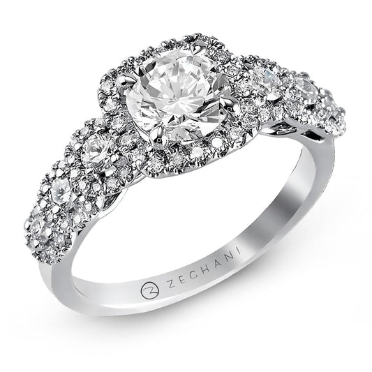 Engagement Ring in 14k Gold with Diamonds ZR494